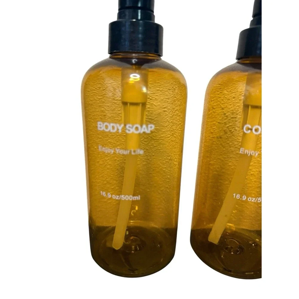 3 Pack Bottle Pump Dispenser, 500ml Empty Shampoo Conditioner Body Soap